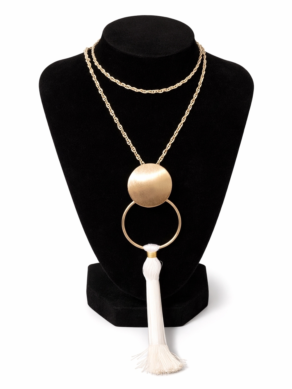 Plunder Reese Gold & Tassel Statement Necklace | Modern Boho Chic